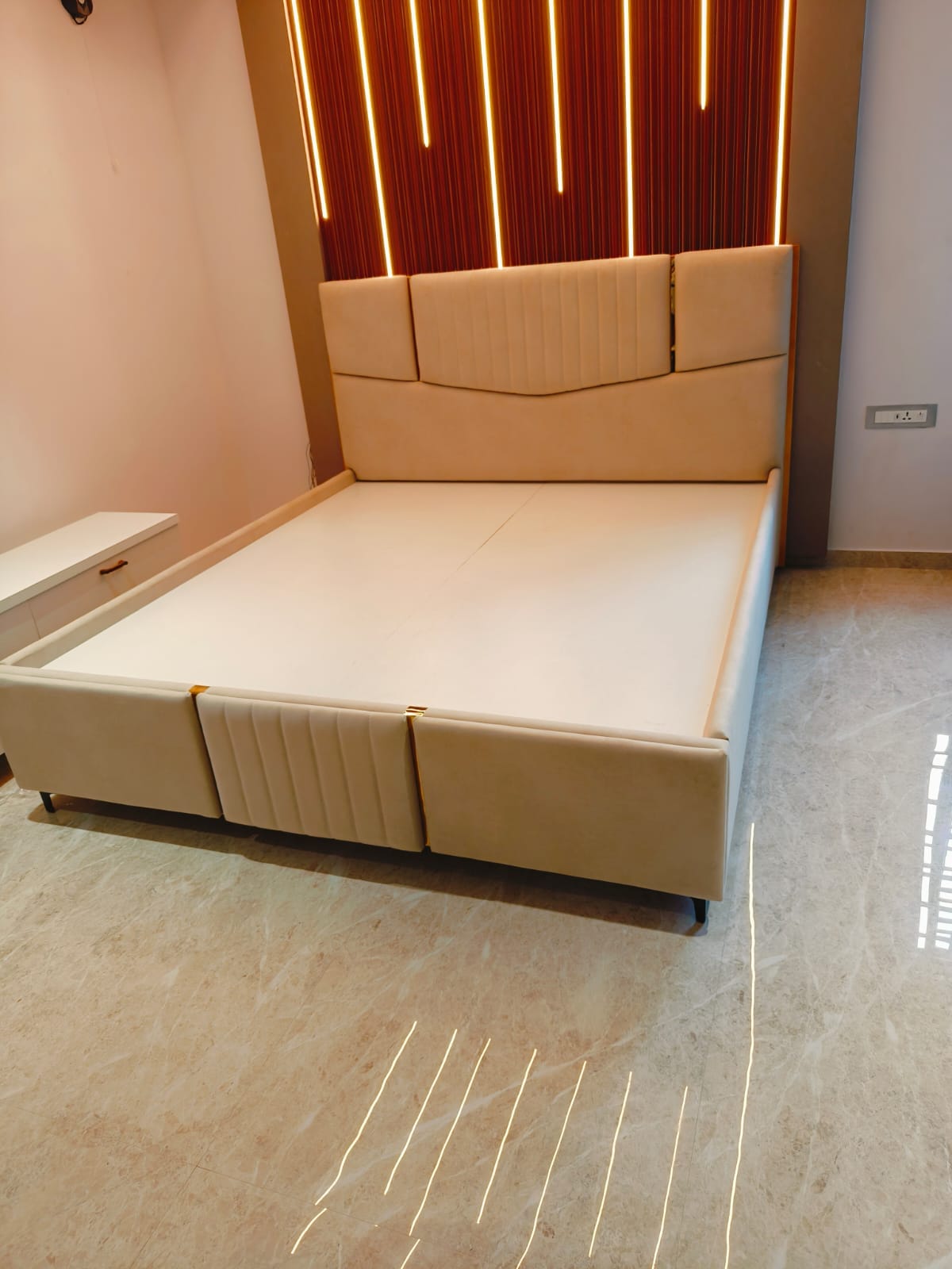 Cushion Bed with Backlit Headboard