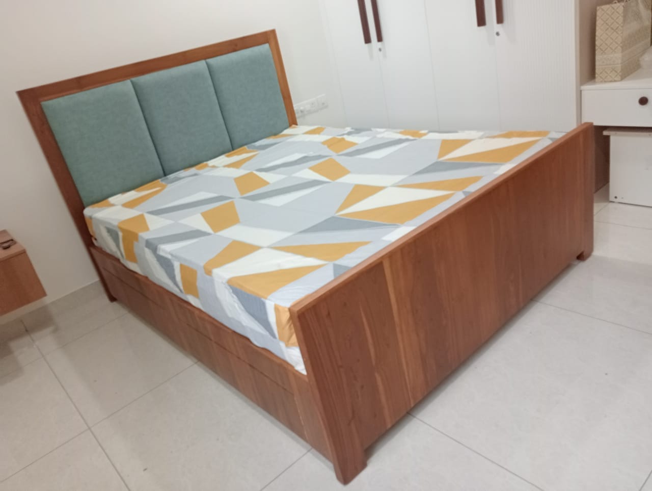 Teak Frame with Drawer Storage