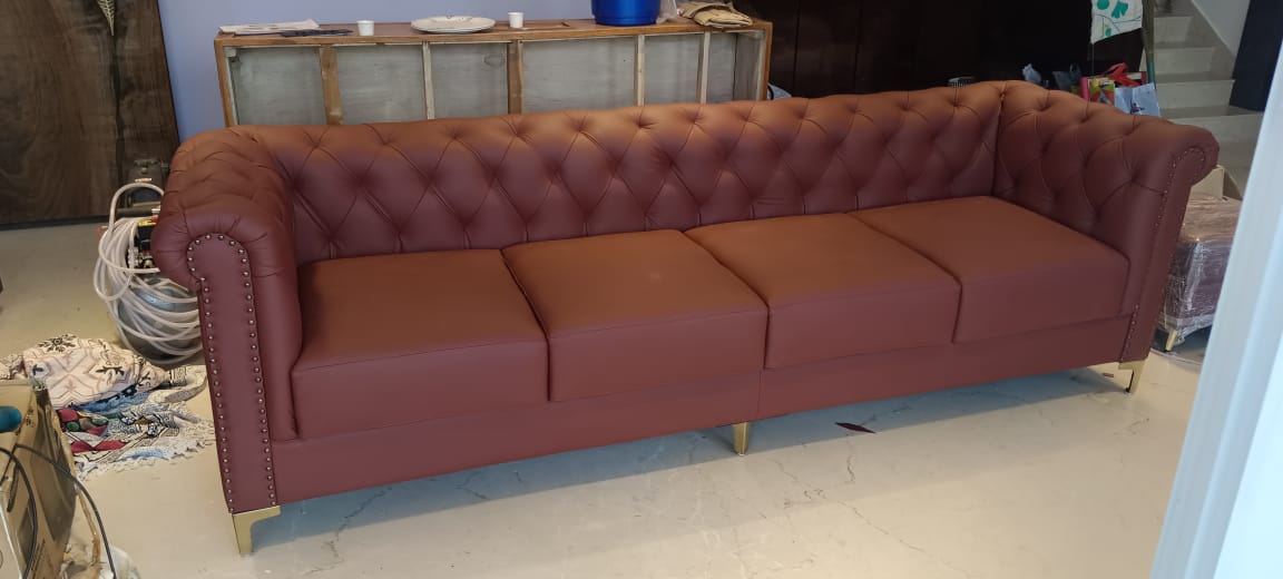 Chesterfield Leatherette Sofa
